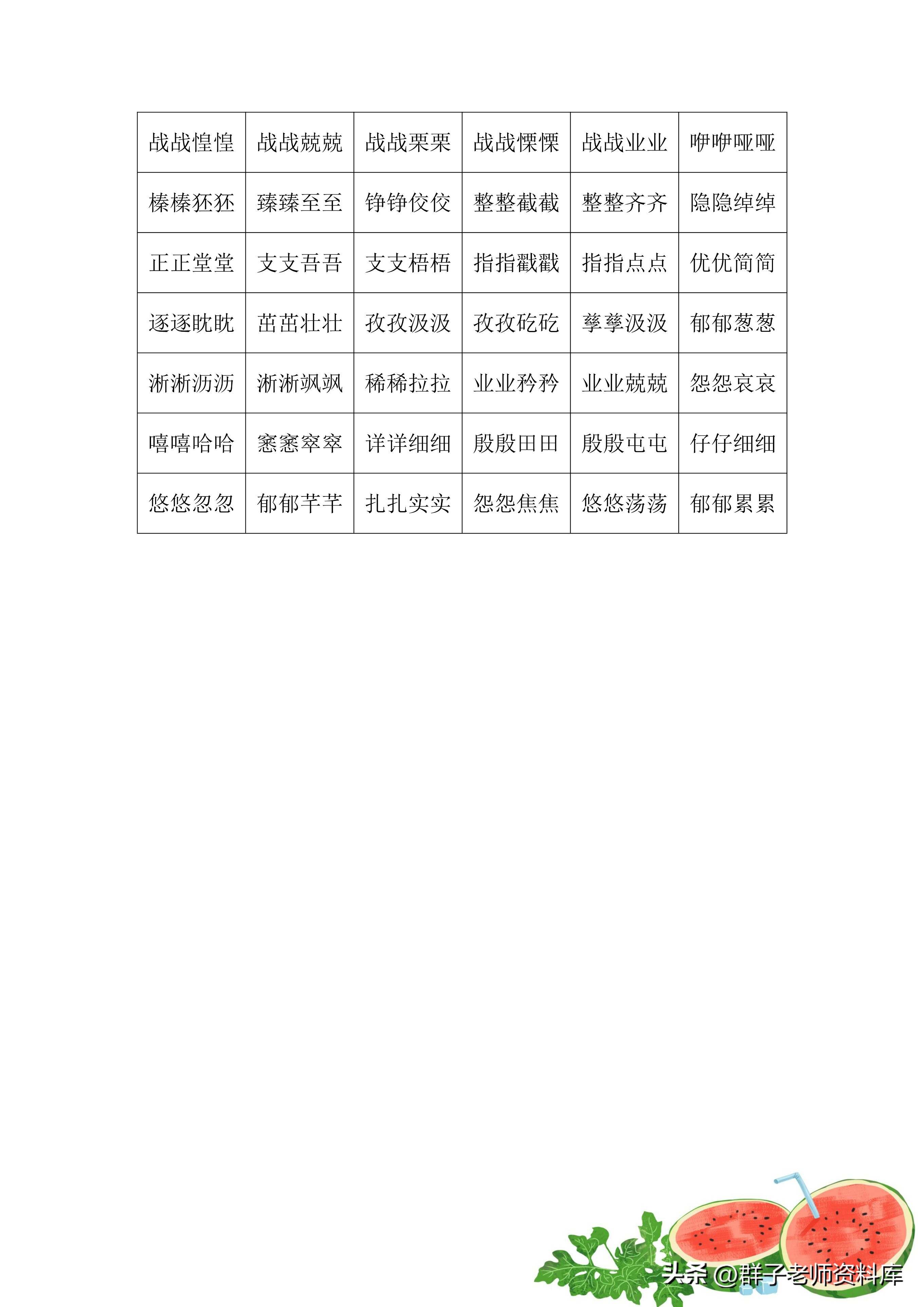 二年级aabb四字成语大全汇总